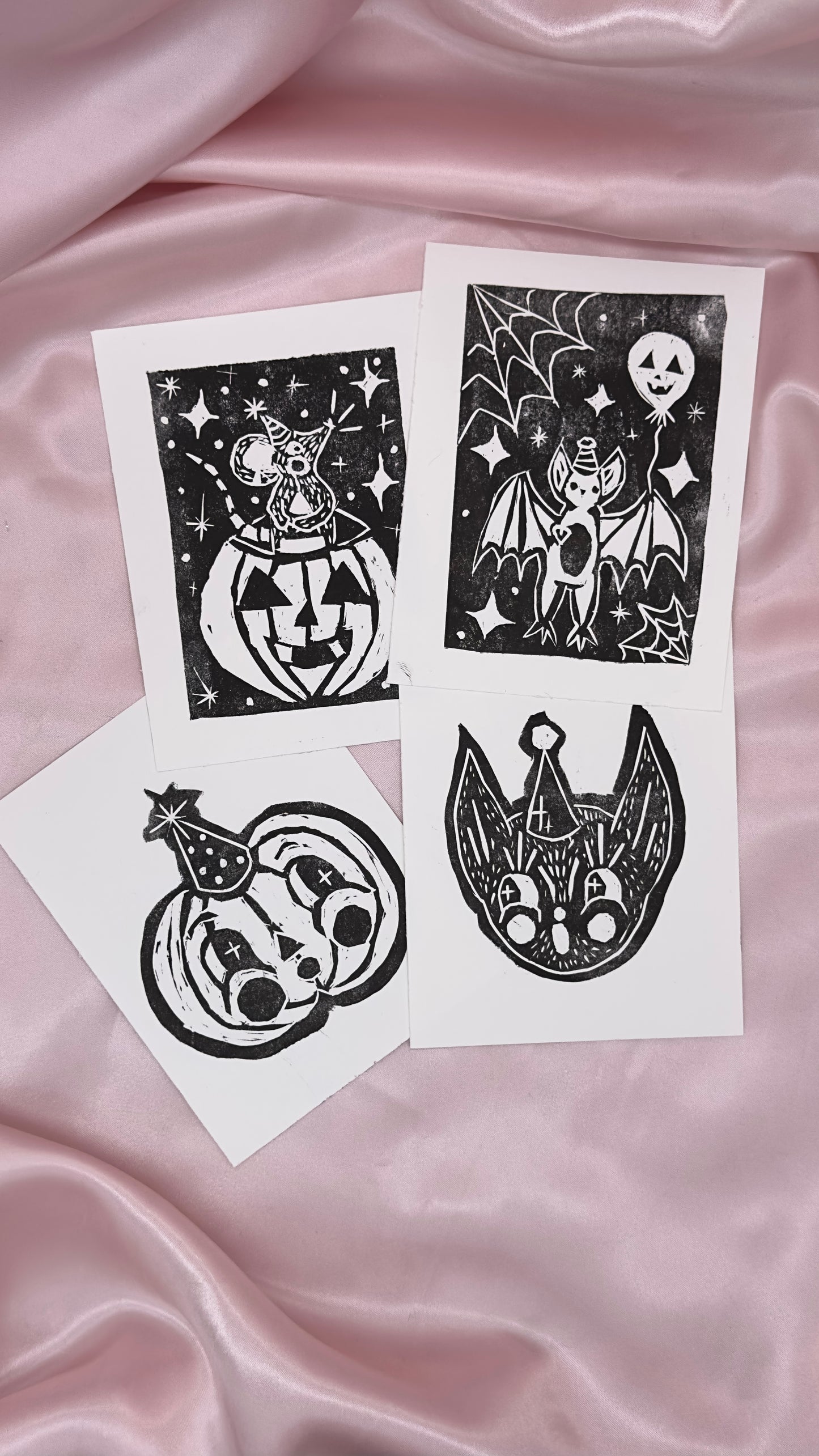 Special Edition Halloween Lino Cut Print Pack – Set of 4