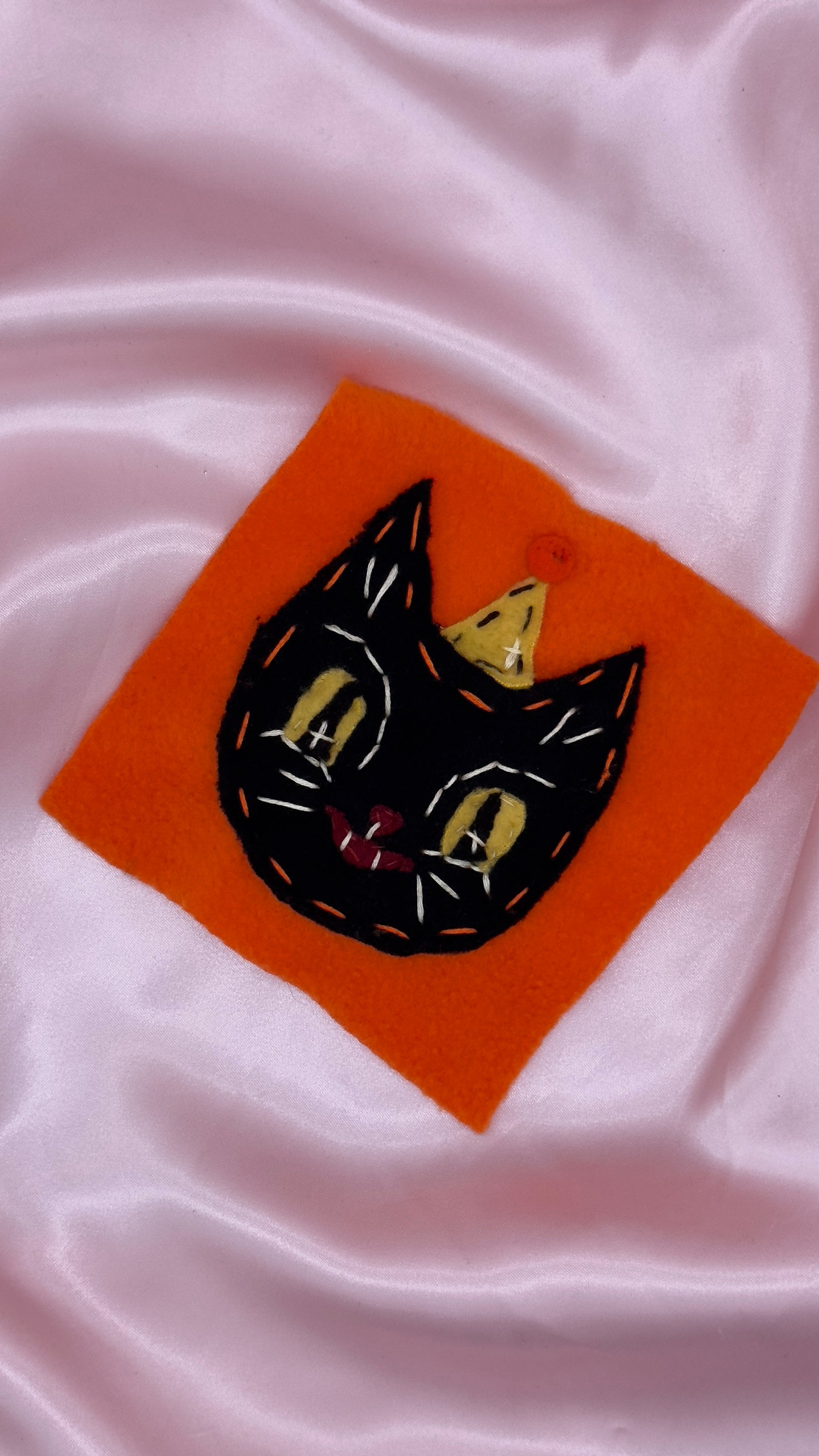 Fleece Vintage Black Cat Patch