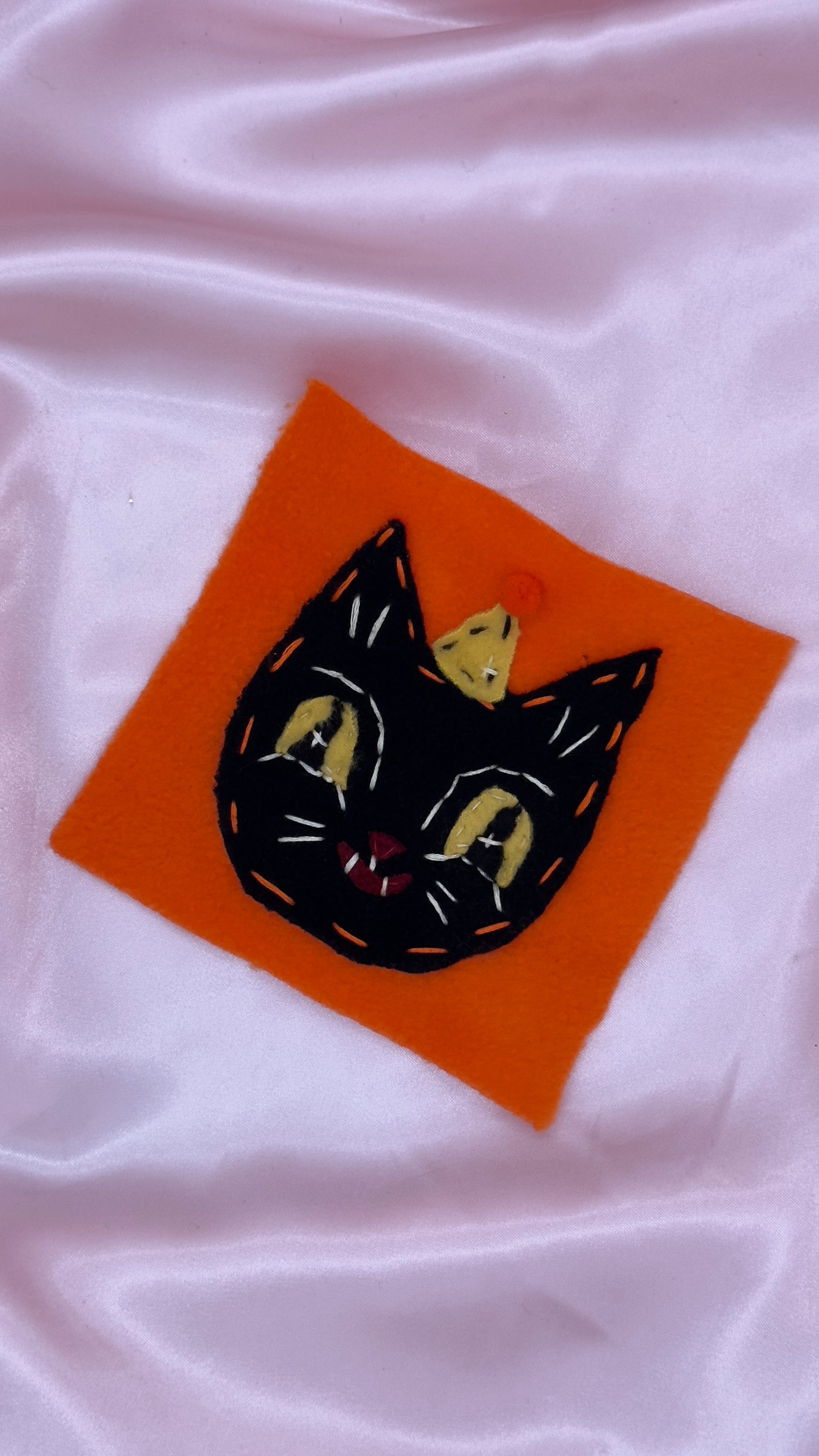 Fleece Vintage Black Cat Patch