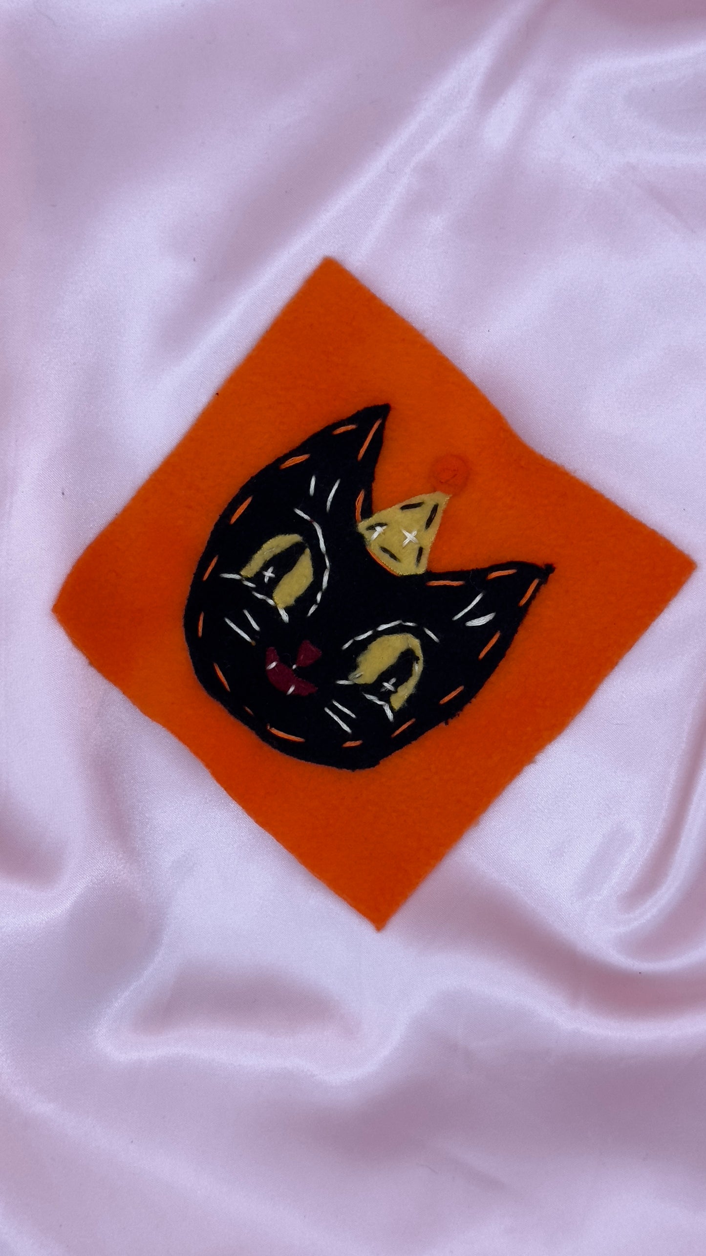 Fleece Vintage Black Cat Patch