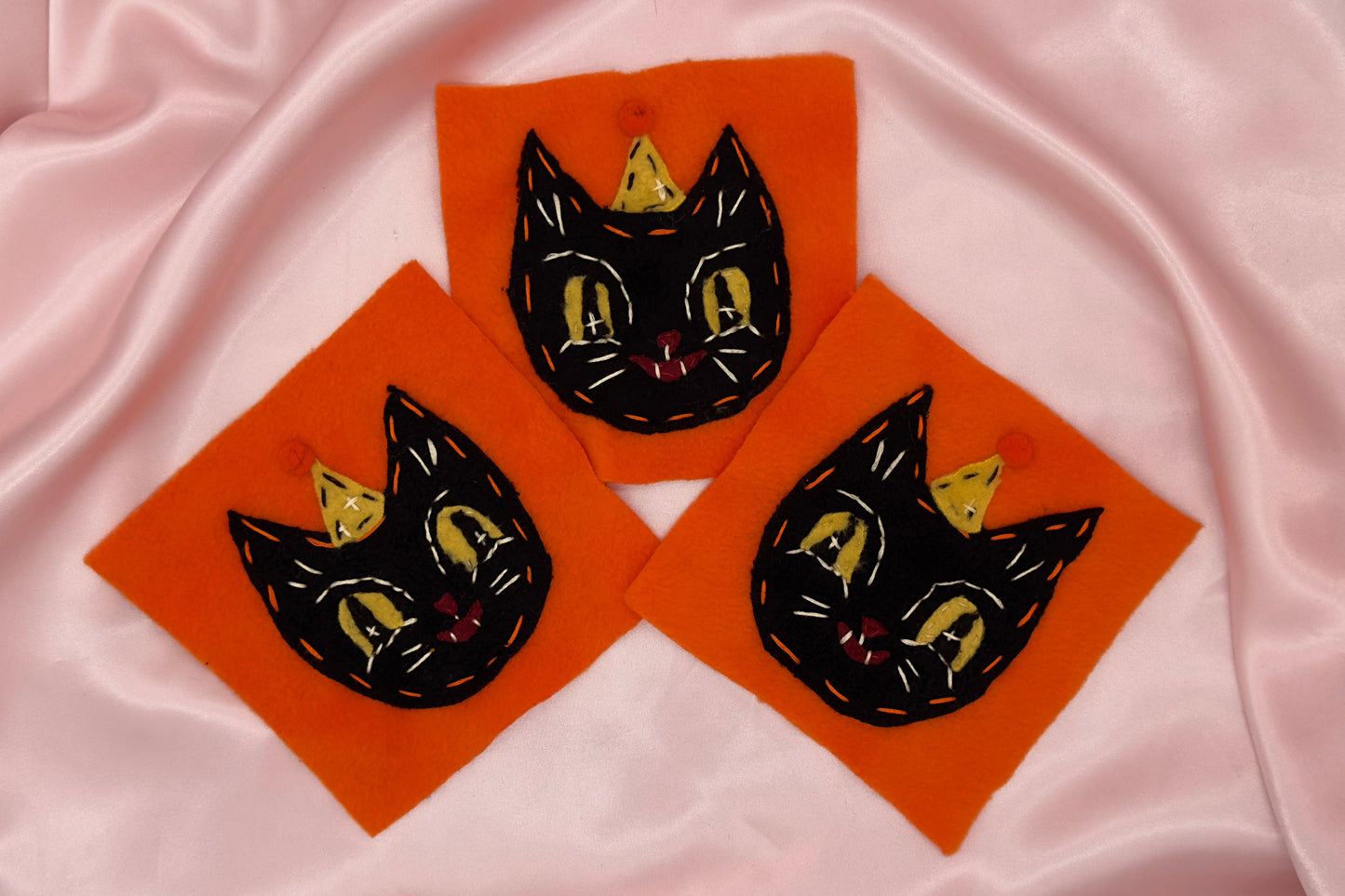 Fleece Vintage Black Cat Patch