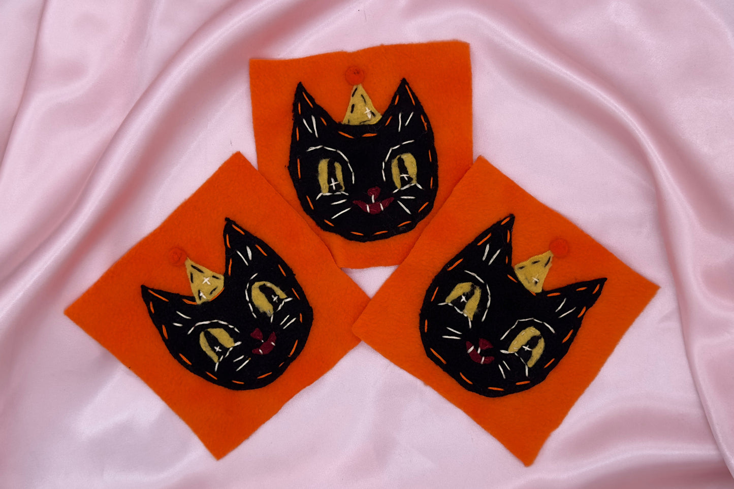 Fleece Vintage Black Cat Patch