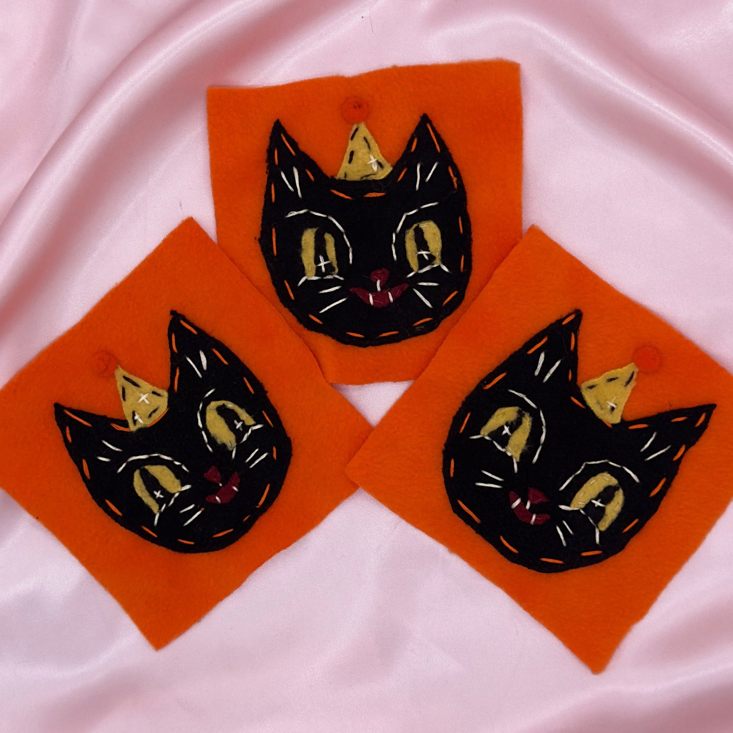 Fleece Vintage Black Cat Patch