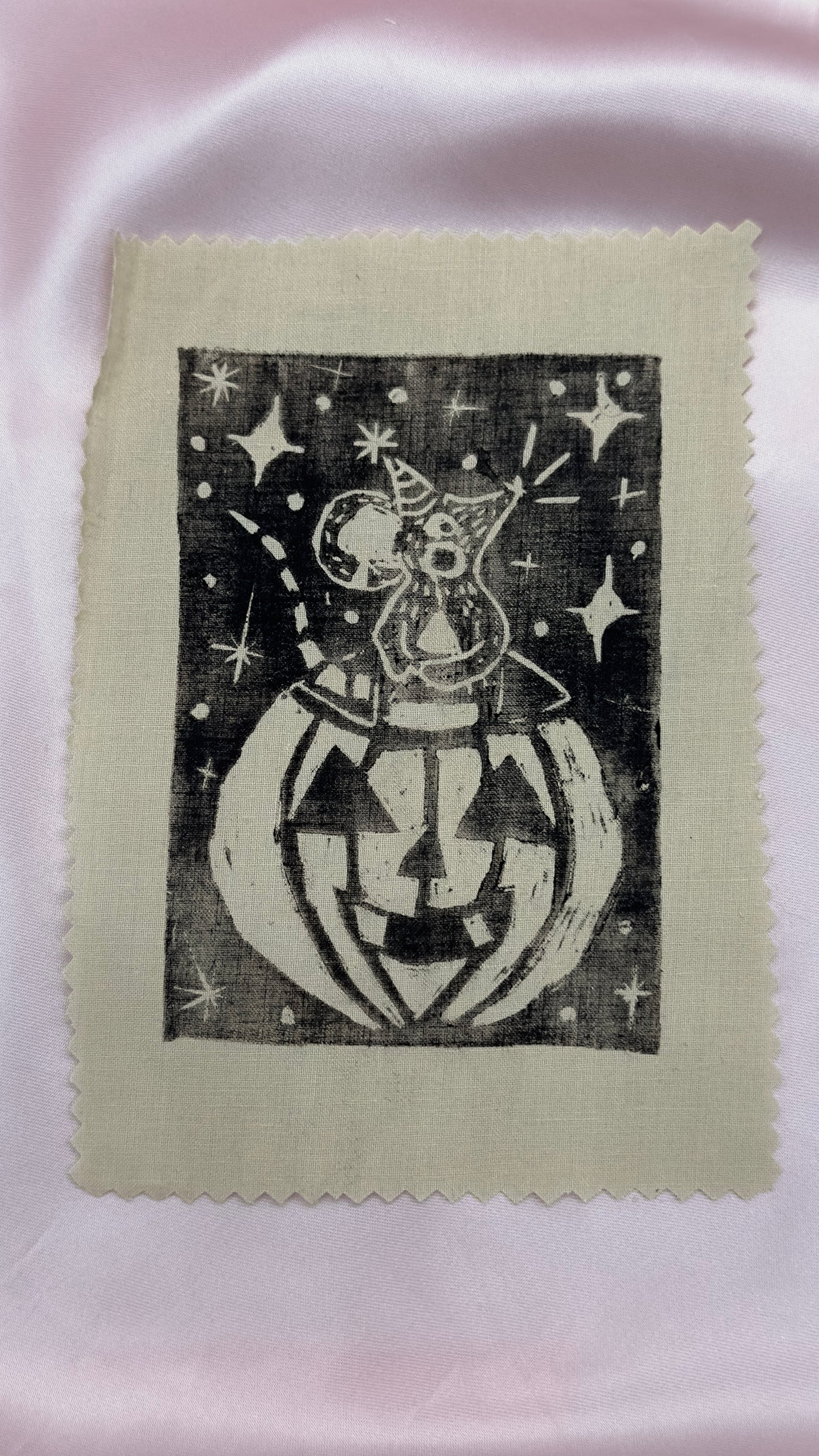 Jack-O-Rat Lino Cut Patch (Beige or White)