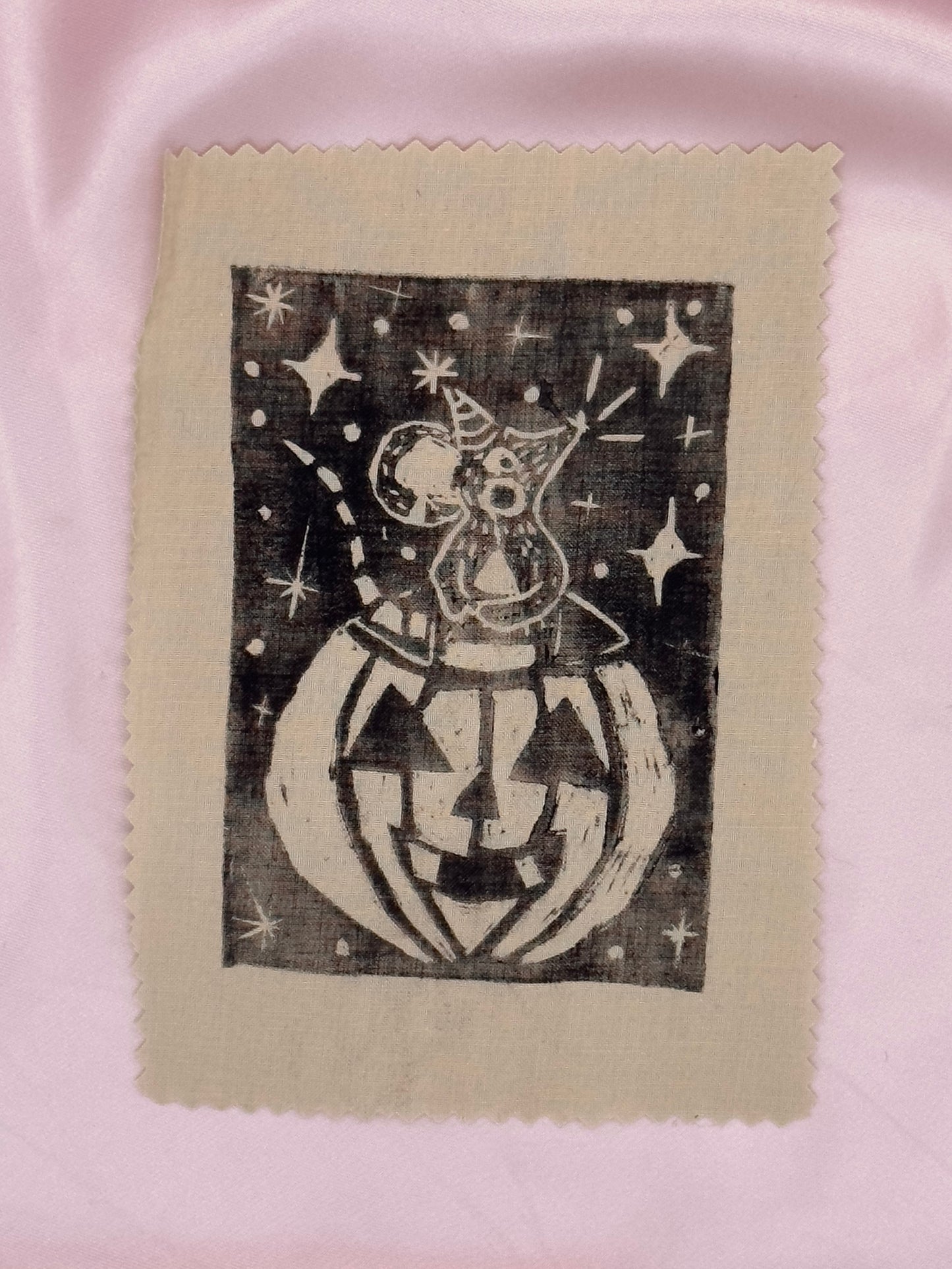 Jack-O-Rat Lino Cut Patch (Beige or White)