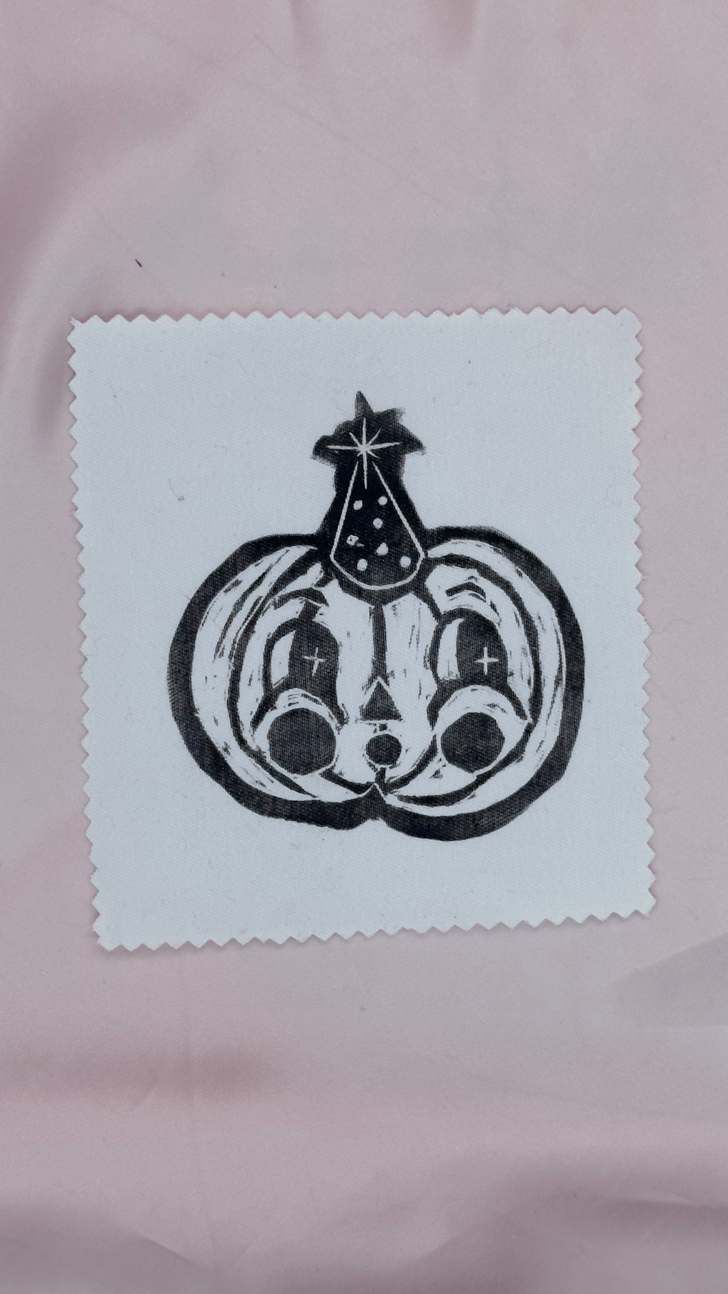 Pleased to Gourd You Lino Cut Patch (Beige or White)