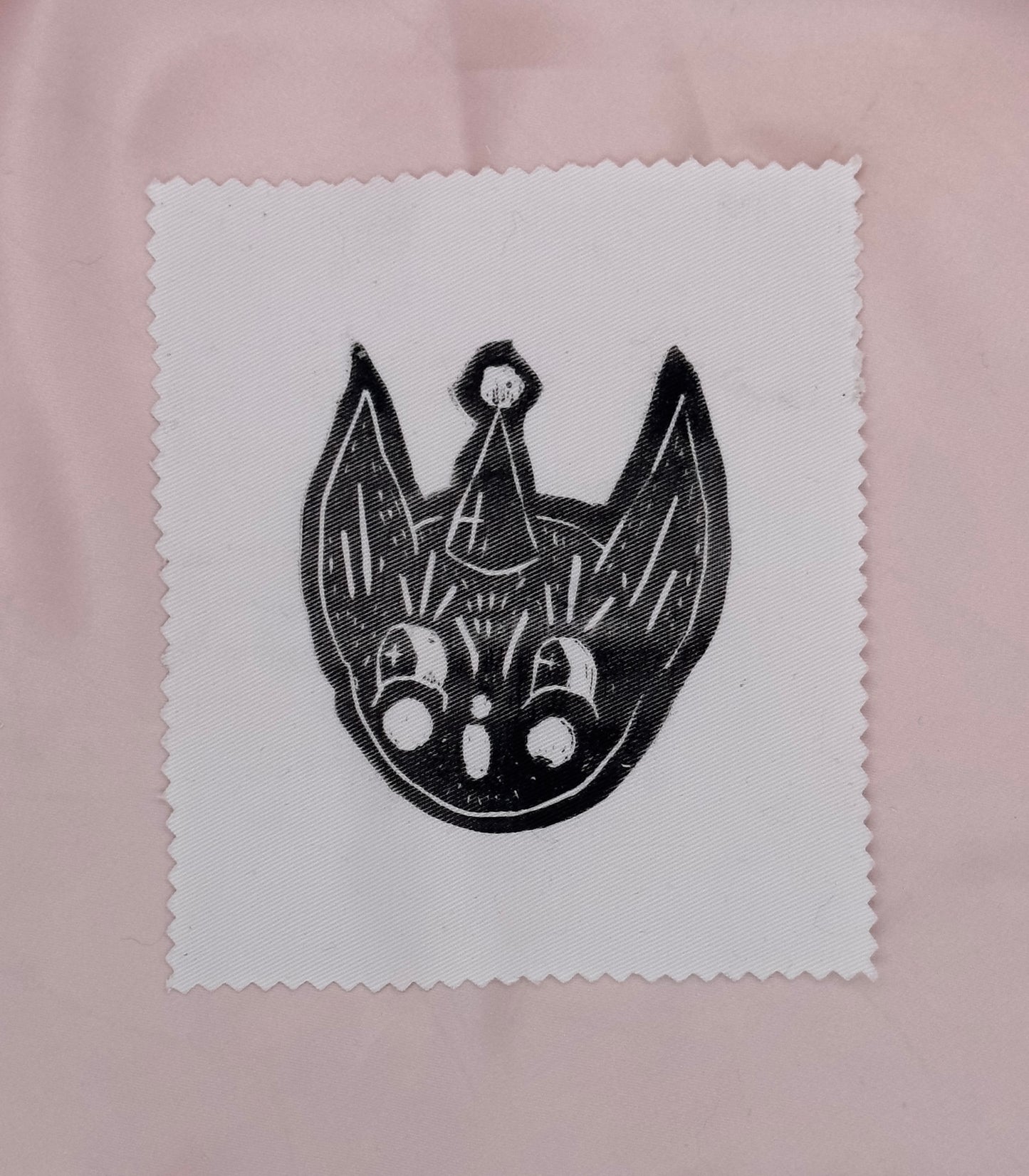 Batty Surprise Lino Cut Patch (Beige or White)