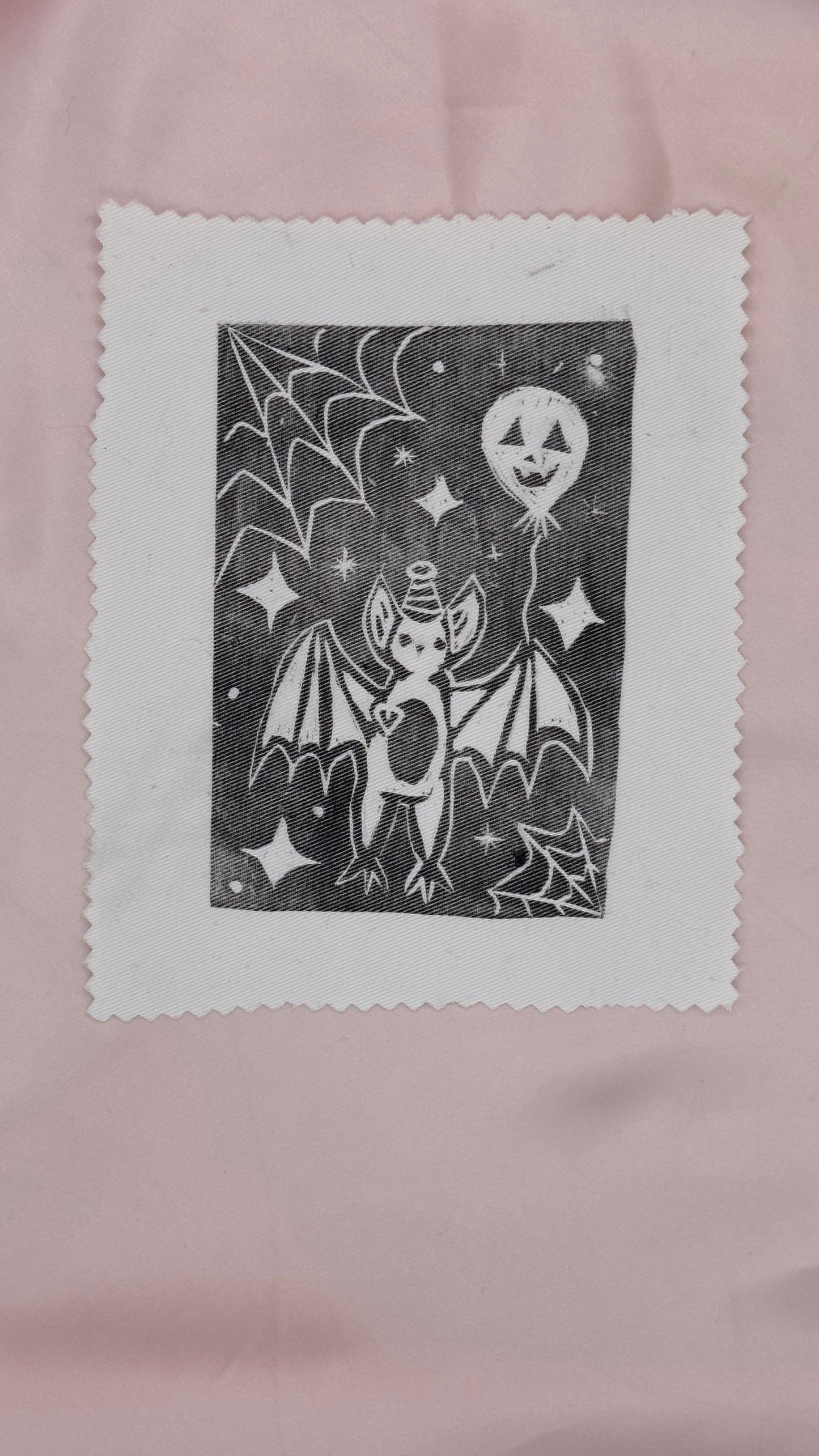 Wings and Strings Lino Cut Patch (Beige or White)