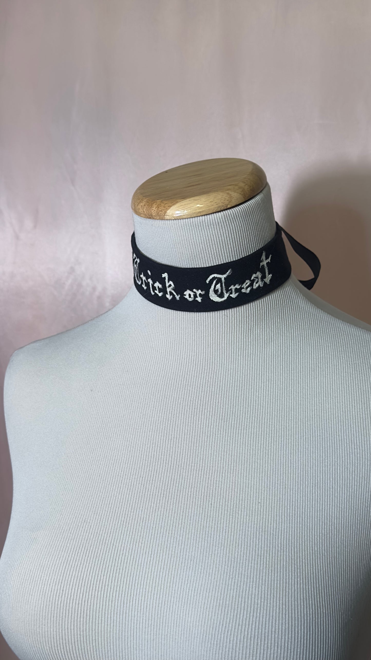 "Trick or Treat" Hand Painted Glow-in-the-Dark Choker