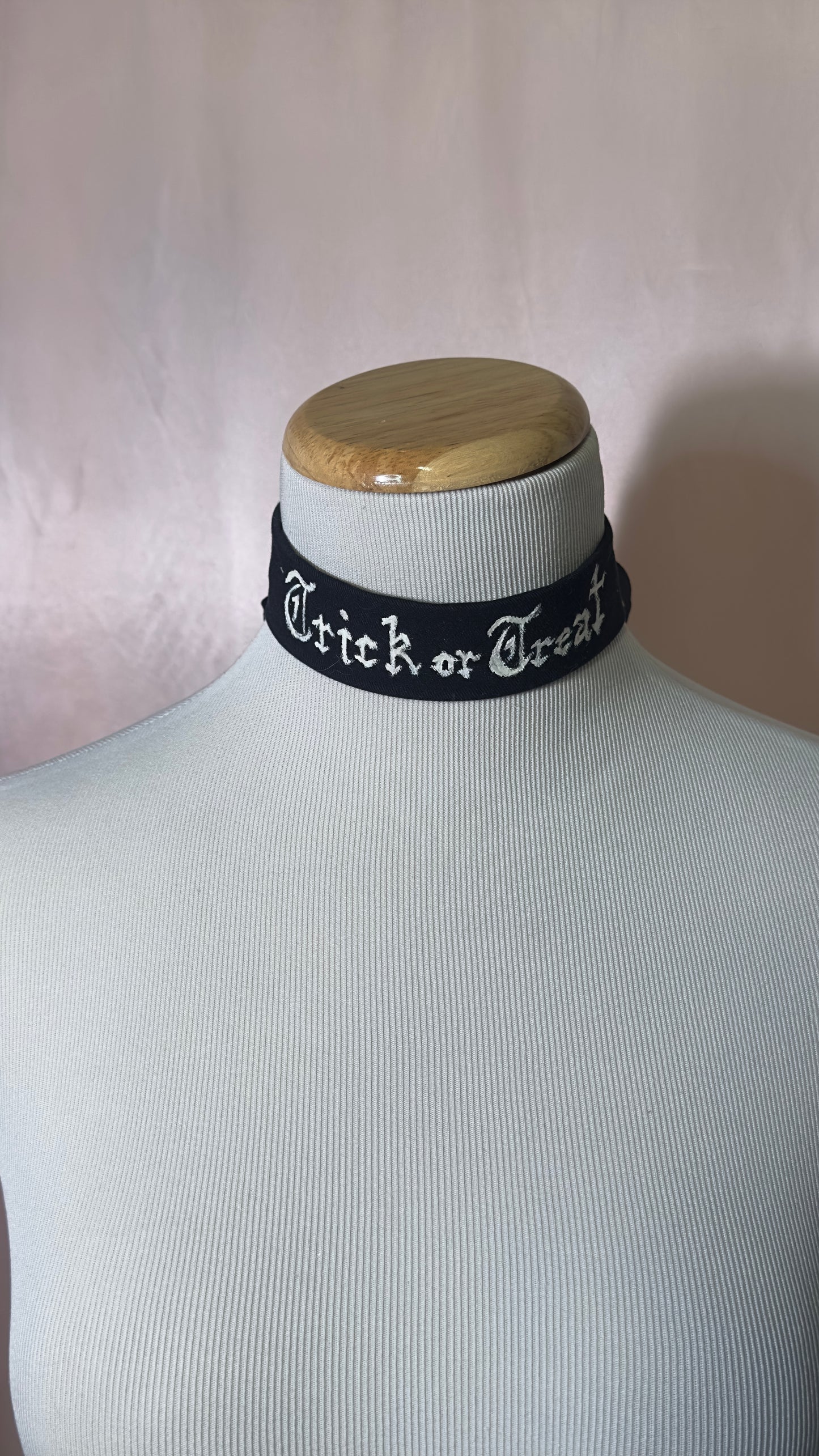 "Trick or Treat" Hand Painted Glow-in-the-Dark Choker