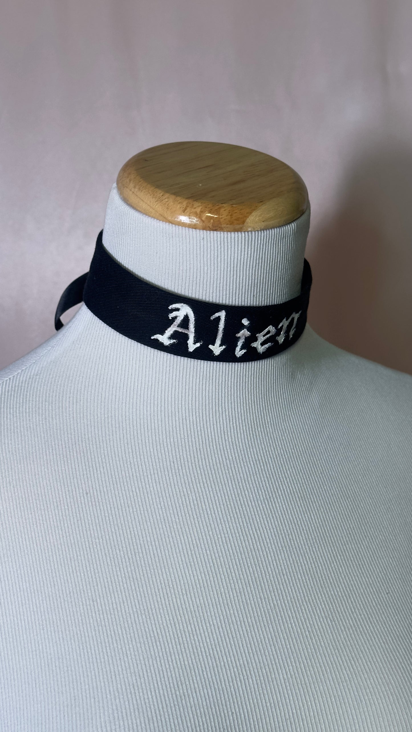 "Alien" Hand Painted Glow-in-the-Dark Choker