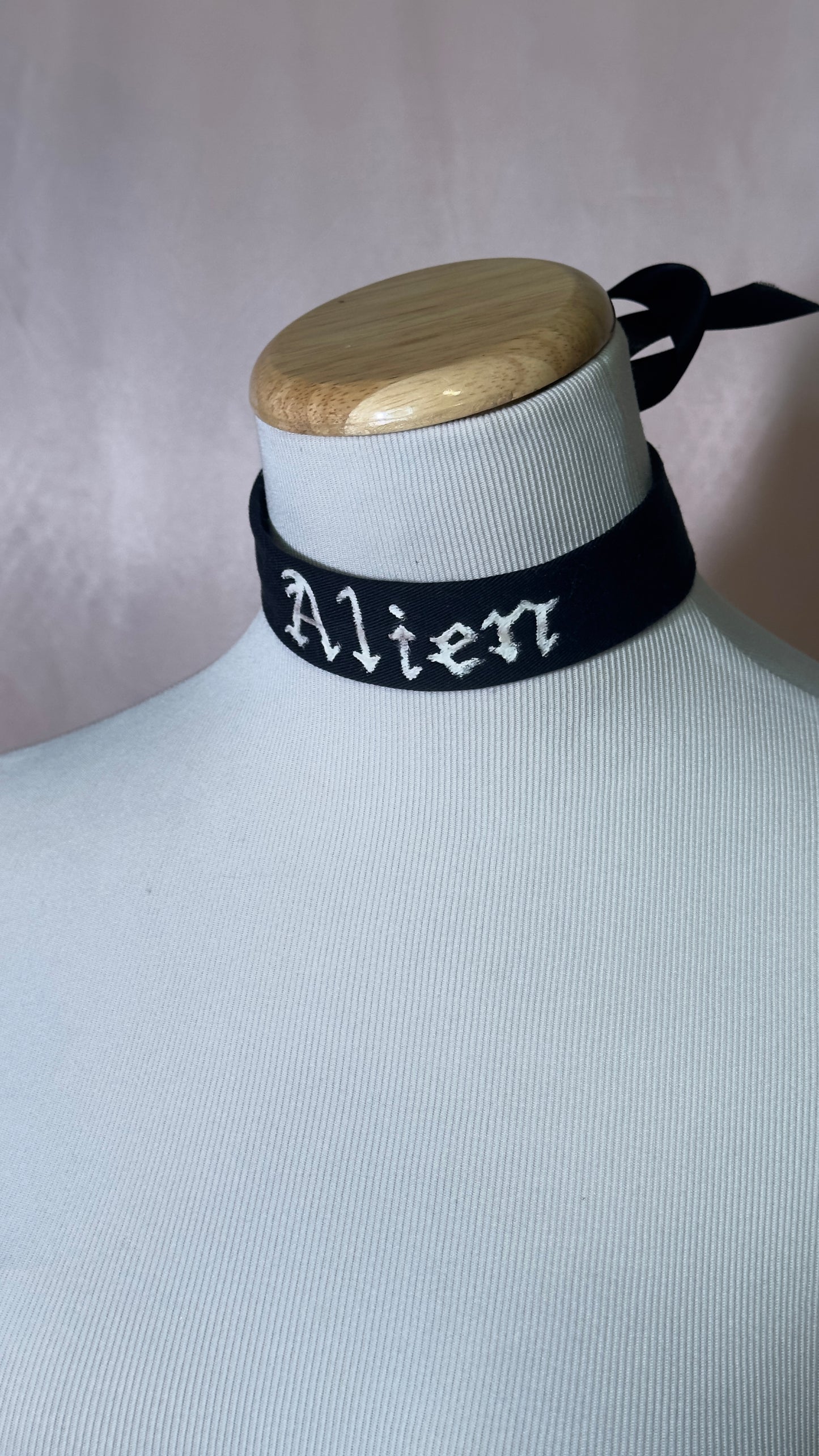 "Alien" Hand Painted Glow-in-the-Dark Choker