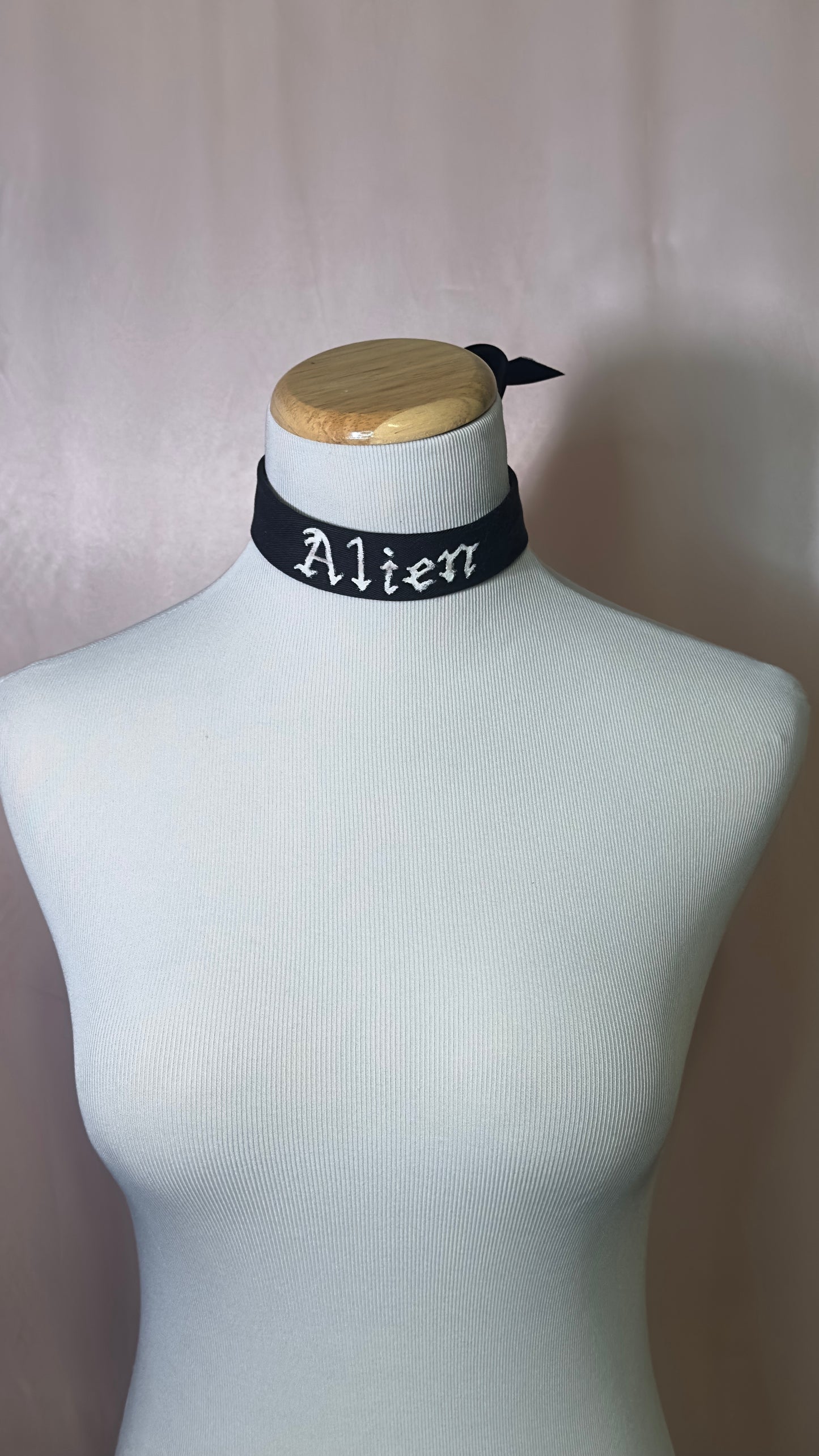 "Alien" Hand Painted Glow-in-the-Dark Choker