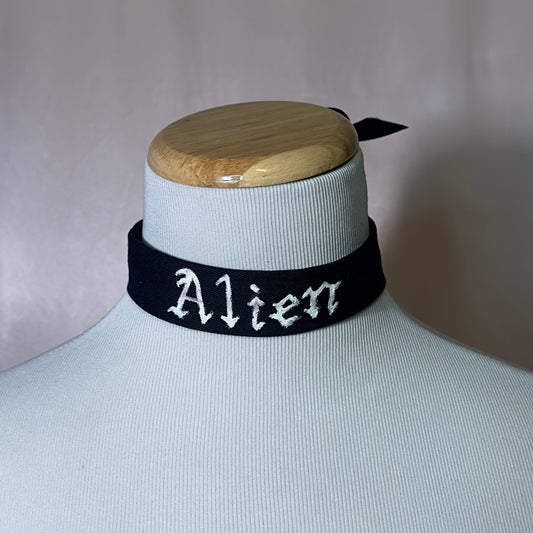 "Alien" Hand Painted Glow-in-the-Dark Choker