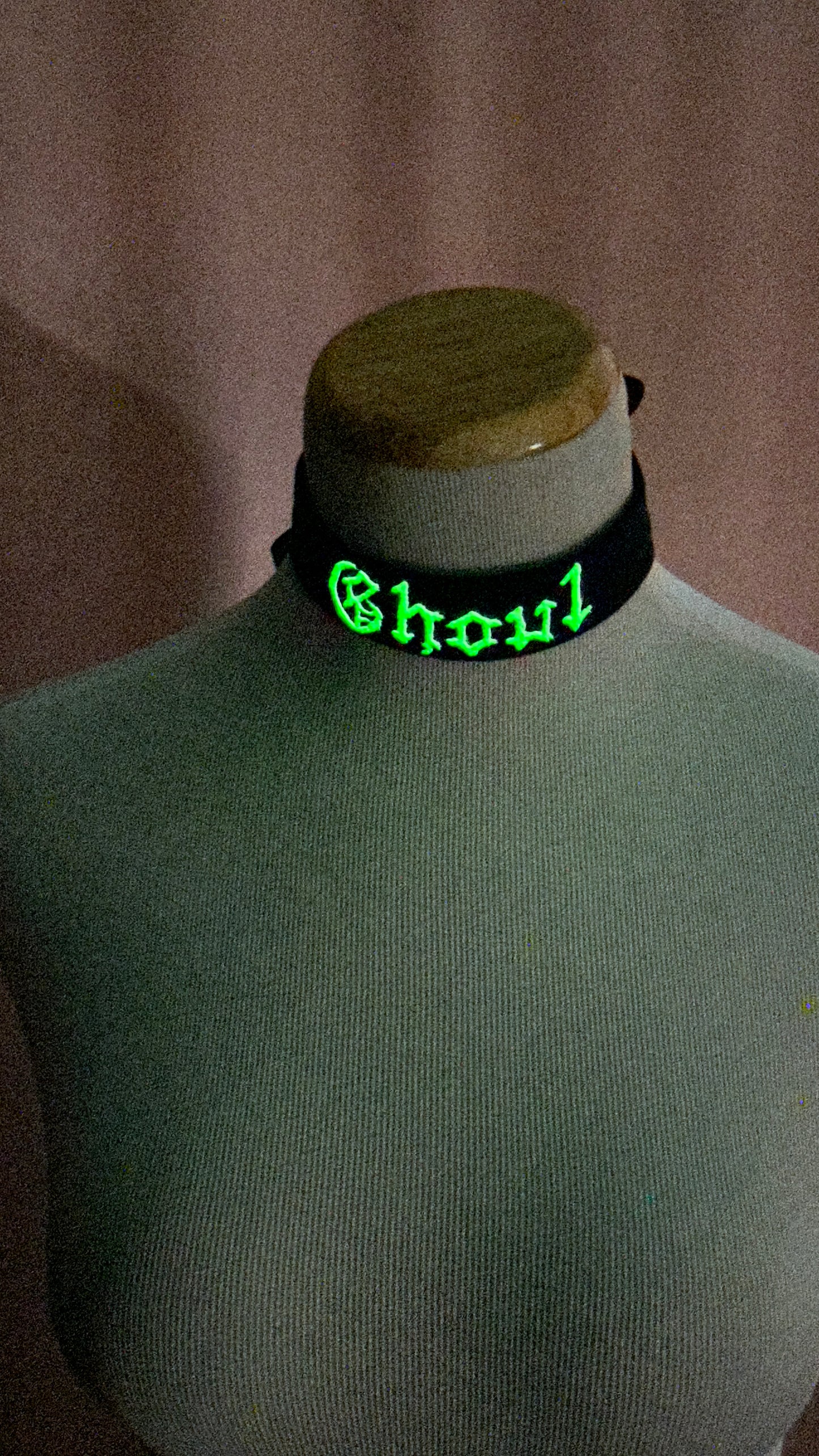 "Ghoul" Hand Painted Glow-in-the-Dark Choker