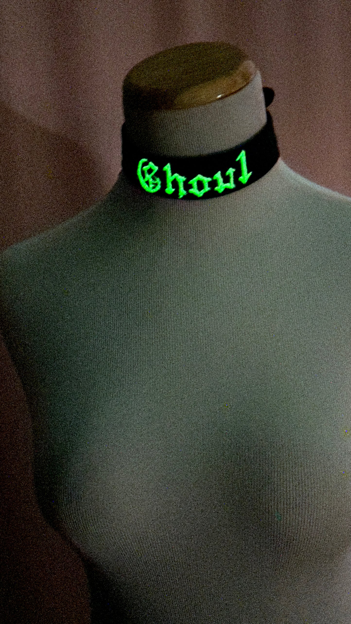 "Ghoul" Hand Painted Glow-in-the-Dark Choker