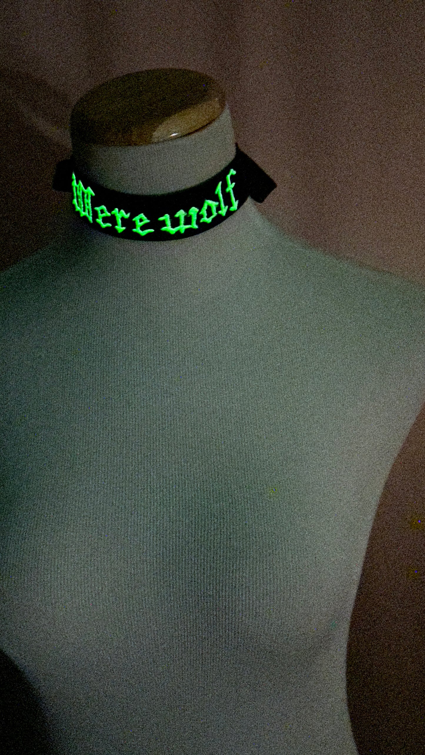 "Werewolf" Hand Painted Glow-in-the-Dark Choker