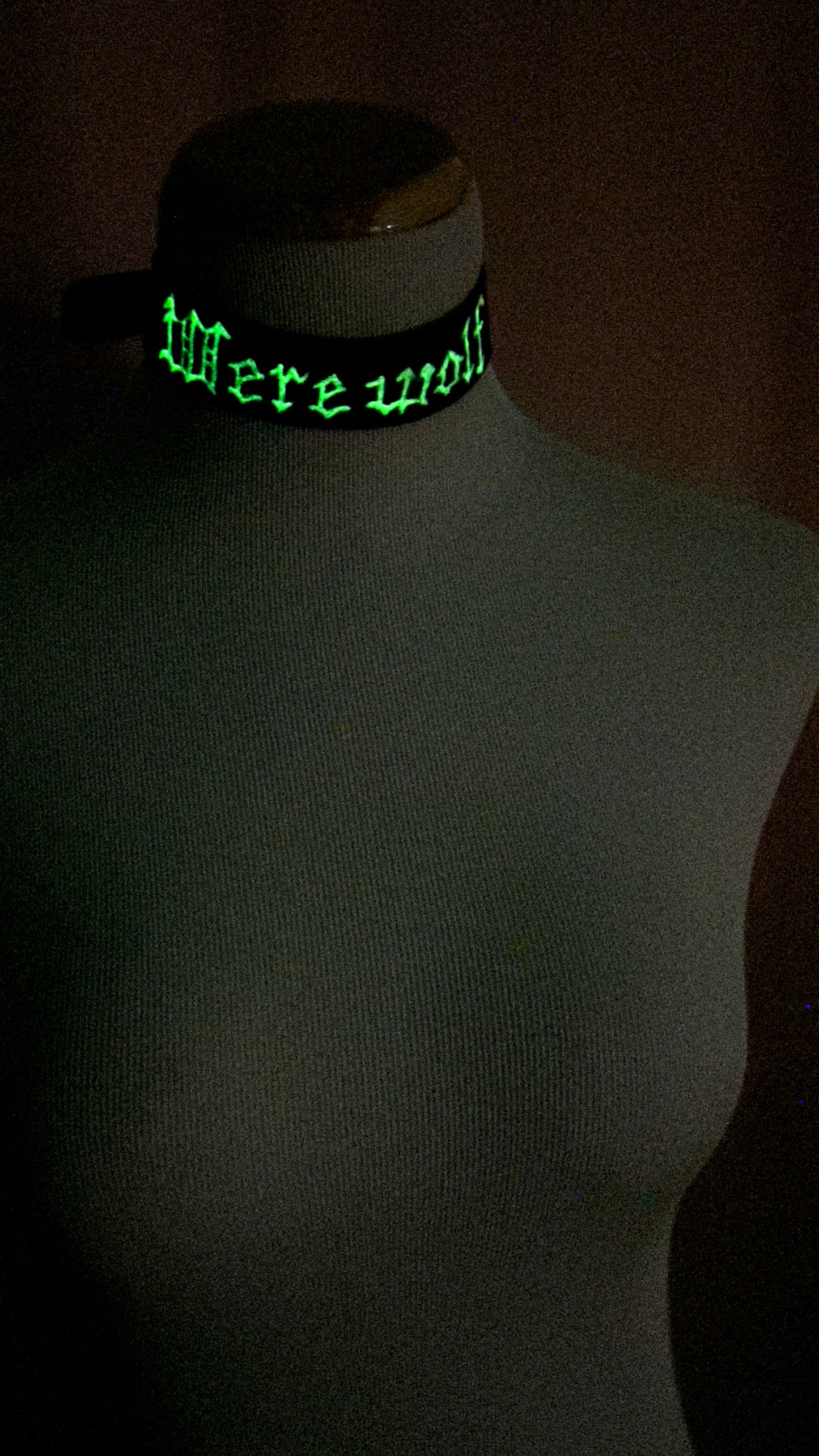 "Werewolf" Hand Painted Glow-in-the-Dark Choker