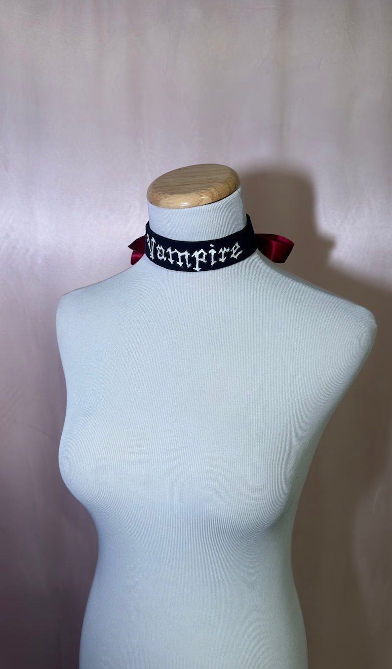 "Vampire" Hand Painted Glow-in-the-Dark Choker