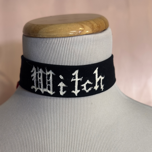 "Witch" Hand Painted Glow-in-the-Dark Choker